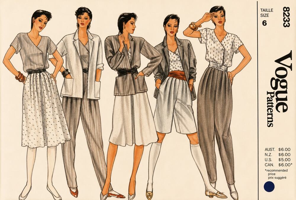 Vogue vintage 1980s sewing pattern 8246 wardrobe Harem baggy pants - Size 6 UC